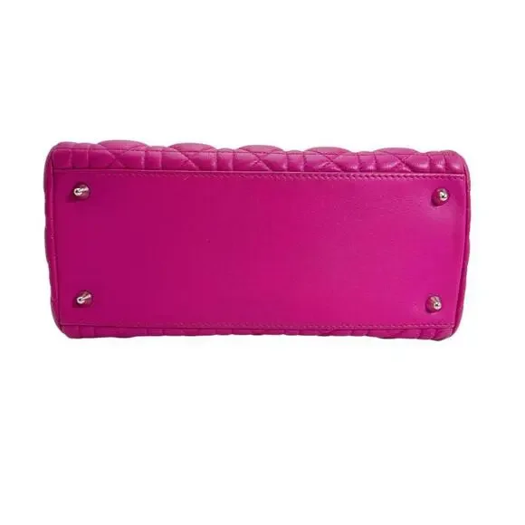 CHRISTIAN DIOR Pink Lambskin Leather Shoulder Bag - Picture 5 of 16